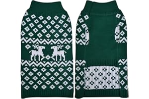 Green Dog Christmas Jumper, LuzPet Dog Jumpers, Dog Xmas Jumper, Dog Jumper Christmas, Christmas Dog Jumper, Dog Christmas Outfit, Dog Sweater, for Large Breed Dog, Whippet, Large Dog (XL Size)