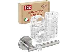 LouMaxx, fermaporta trasparente per maniglia della porta, paracolpi per maniglie