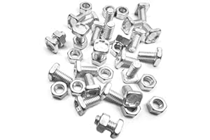 HONGCI Lot de 50 écrous et boulons à tête carrée de 10 mm en aluminium pour serre, accessoires pour construction, installation, réparation et fixation de serres