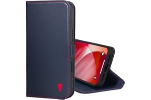 TORRO Hülle kompatibel mit iPhone 17 Pro 6.3" 2025 - Echt Leder Hülle mit Standfunktion und Kartenfächern (kompatibel mit Offiziellen MagSafe-Ladegeräten) - Marineblau