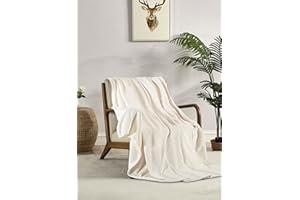 Miracle Home. Manta Polar Reversible de Microfibra Cristal Franela Aterciopelada 260GSM, Suave, cálida y Ligera, Lavable a máquina, 130 X 160. Crudo