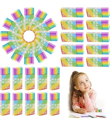 Radiergummis-Set – 60 Stück Weiße Würfel-Radierer, Für Schule, Büro & Kunst
