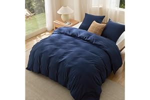 Bedsure Funda Nordica Cama 180 - Poliéster Microfibra Cepillada, Juego de Funda de Edredón 260x240 cm y 2 Funda de Almohada 50x75 cm, Funda Nórdica con Cremallera ÖKO-Tex - Azul