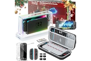 HEYSTOP Set di Accessori per Nintendo Switch 2 con Custodia da Trasporto Switch 2, Cover Protettiva Switch 2, Dock con Copertura Antipolvere Switch 2, Protezione per lo Schermo per Nintendo Switch 2