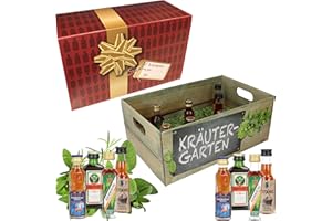 CREOLOGIC Kräutergarten Wintergarten Limited Edition · Witzige Geschenkidee für Männer und Frauen mit Alkohol · 8 x Kräuter-Likör · Hochwertige Geschenkbox · Geburtstagsgeschenk für Männer