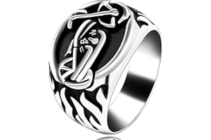 Uloveido Negro Vintage Chunky Motocicleta Anillos de la Llama para los Hombres de Acero Inoxidable Banda Ancha Punk Biker Anillos para niños Hombres Y510