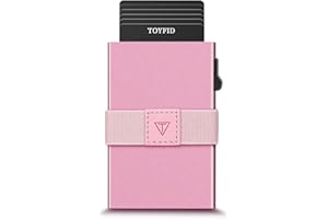 TOYFID RFID Card Holder Pop Up Minimalist Wallet for Men Women RFID Blocking Protection Metal Aluminum Slim Credit Card Case
