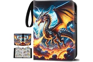 SAKMILU Album kolekcjonerski, karty kolekcjonerskie, pomieści do 900 kart z 50 zdejmowanymi koszulkami, teczka kolekcjonerska na karty do gry, karty sportowe, Yugioh, zeszyt upominkowy dla chłopców i