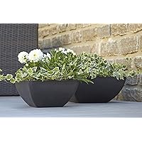 Wunderschöne Pflanzschale/Schale zum Bepflanzen – Eckige Blumenschale - Kunststoff/Kunststoffschale - Winterfest (Klein…