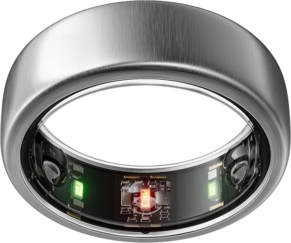 Oura Gen3 Horizon Smart-Ring - Größe 12, Brushed Titanium | Wearable für Schlaf-, Herzfrequenz- und Fitnesstracking - Bis zu 7 Tage Akkulaufzeit - iOS/Android - Bestimme Deine Größe vor dem Kauf - 1