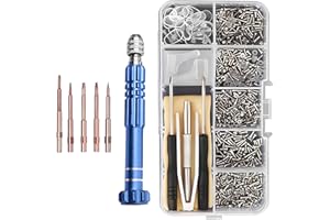 AIEIEII 1006 PCS Glasses Screwdriver Set, Eye Glasses Repair Kit Spectacle Repair Kit with Screws Screwdrivers Tweezers Nose Pads, Sunglasses Screwdriver Practical Suitable for Daily Use