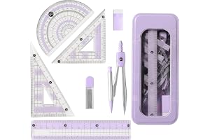Geometriset, studentmatematikkit med gradskiva kompass och linjal för skolinlärning