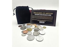 IMPACTO COLECCIONABLES | Collection de 30 Pièces Authentiques d'Amérique – Pièces de Collection Uniques, Originales et Certifiées par des Experts