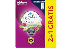 Glade® By Brise Ambientador Un Toque Fragancia Relax Zen. Elimina los malos olores, Hasta 10 veces más frescor - 3 Recambios de 11ml
