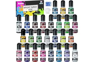 ‎ROIZEFAR Roizefar Epoxidharz farbe set, 26 Farben Epoxy resin flüssige farbe, Transluzente Resin Pigment flüssig für DIY, Epoxidharz resin farbe für Bastelarbeiten, Schmuckdesign, Farbe flüssig 10ml/Flasche