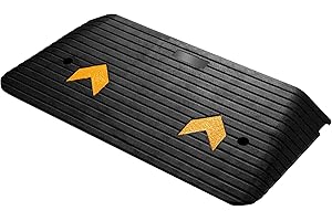 Wiltec Rampe d’accès – 902 x 457 x 76 mm – Capacité Max. 50 t – en Caoutchouc – Handicapés, Fauteuil Roulant & Déambulateur – Surface antidérapante