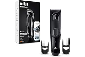 Braun Tagliacapelli Uomo, 17 Impostazioni di Lunghezza, Accessori Inclusi, Sistema di Memora SafetyLock, Lame Lunga Durata, Taglio Sempre Perfetto, Idea Regalo, HC5050 Nero
