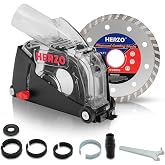HERZO 115/125 mm Cutting guide with suction fitting for cutting, Black
