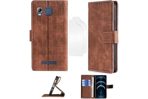 OUJIETONG Flip Cover Compatibile con Saiet STS502 Custodia Case Cover + Morbido Pellicola Protettiva [Funzione Staffa] EY-ZONG