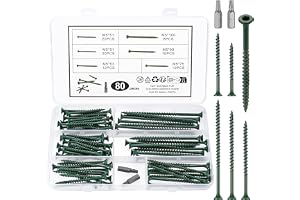 80 stycken M5-set med träskruvar, Torx skruvset, universalskruvar, terrassskruvar, spånskivskruvar, självgängande försänkta skruvar, takkonstruktion med skruvar med torxdrift
