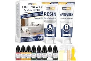 HUPEYNA Kit di Riparazione per Vasca da Bagno, Kit Riparazione per Piastrelle, Ceramica, Acrilico, Cucina & Bagno Riparazione di Schegge, Crepe, Graffi, Ruggine, Fori Kit Riparazione Doccia - Multicolore