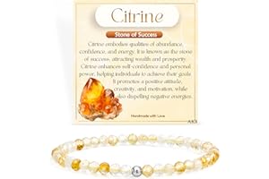 Farfume Bracciali di Perline per Donne, 4mm Bracciale di Cristallo in Argento Sterling 925, Gioielli di Pietra Naturale Regali di Chakra