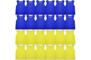 Sintege 24 Stück Nylon Trainingsleibchen Mesh Markierungshemden Fußball Trainingswesten für Kinder Jugendliche Teenager Sport Basketball Fußball Volleyball