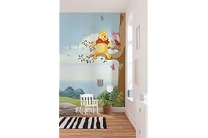 Komar Disney Winnie the Pooh Tree Baby, carta da parati per bambini, da parete, per cameretta dei bambini, decorazione 4-4116, carta colorata, dimensioni: 184 x 254 cm (larghezza x altezza), 4 pezzi