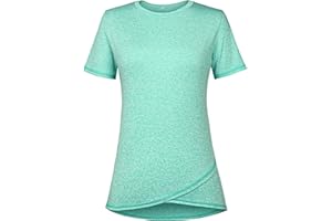 Terecey Camiseta Deporte Mujer de Manga Corta Camiseta Tecnica para Mujer y Cuello Redondo Camisetas Gym Mujer para Yoga Fitness Pilates S-XXL
