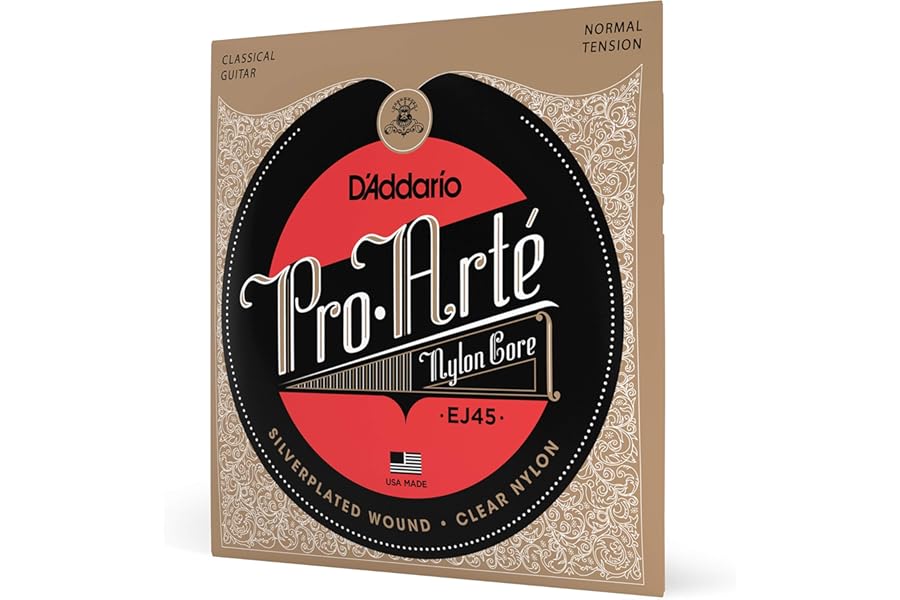 D'Addario Cuerdas Guitarra Española - EJ45 Pro-Arte, cuerdas de nailon para guitarra clásica, tensión normal