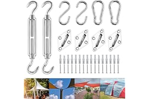 Powmag Anclajes Toldo, 42 Piezas Kit Montaje Toldo Vela, Fijación de Velas de Sombra, Kit Fijacion Toldo Vela, Kit de Fijación para Toldo, Kit Fijacion toldo Vela Triangular para la en Garden, Patio