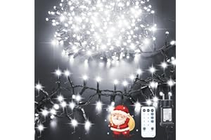 LITREN Luci Albero di Natale 1000 LEDs 125M Luci Natale Esterno Interno IP65 con Telecomando, Spina, 8 Modalità,Timer, Bianco Freddo Catena Luci Led Natale Decorazioni Ideale per Natalizie,Halloween e Feste