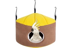 SOUIWUZI Parrot Nest Fleeced Winter Thermal Soft Triangular Hanging Bird Nest for Cage Washable Cockatiel Parakeet Bird Bed