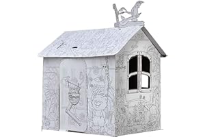 Tiktaktoo Casa de Juegos De Pappe Jungla Animales Cartón para Pintar Y Decoración Incluye Lápices Casa Juguete Cartón