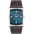 Armitron Men's Genuine Crystal Accented Leather Strap Watch
