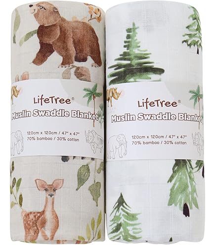 LAT LEE AND TOWN Mussole Neonato Pacco Da 4,Mussola Neonato 80 * 80cm,Copertina Neonato Cotone