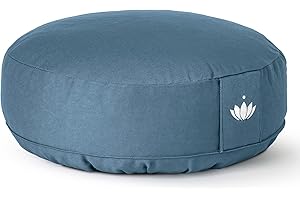 Lotuscrafts Coussin de méditation, Hauteur d'assise 10 cm, modèle Lotus Rond, Coussin de Yoga, Yoga Bolster, Housse en Coton Lavable, Rembourrage d'épeautre, Certifié GOTS