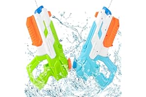 CIRULLI Lot de 2 pistolets Grande portée - Bataille d’eau ultime pour enfants et adultes - Pistolet parfait pour la piscine, la plage et le jardin, jeux d’eau en plein air