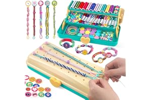 HEWAURORION Kit de fabrication de bracelets d'amitié pour filles avec boîte, kit DIY Arts et Crafts pour enfants de 8 à 12 ans, cadeaux d'anniversaire ou de Noël pour les enfants de 6 à 12 ans Bleu
