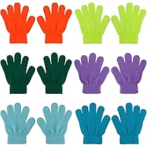 6 Paia Guanti Invernali Per Bambini - Maglia Calda Per Bambine 5-13 Anni