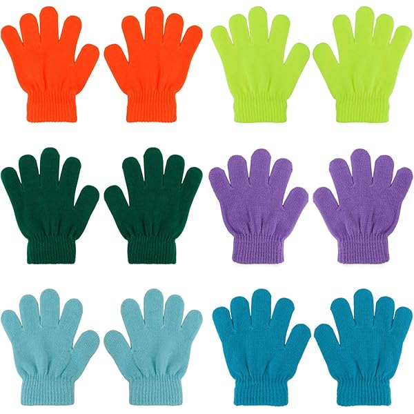 Gants D'Hiver Enfants 5-10 Ans - Double Couche Thermique, Plein Doigts, Extensibles - Pour Ski, Snowboard, Vélo, Jeu Dans La Neige - Garçons Et Filles