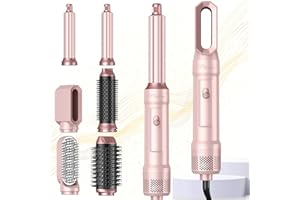 ‎ATOPSKINS Pro Stylingbürsten Atopskins 6 in 1 Hairstyler Airstyler set, Haarstyler Ionen Föhnbürste mit 30mm Warmluft-Lockenstab | Hairstyler 1000W Haartrockner Föhn für Volumen, Trocknen, Glätten & Locken