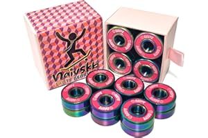 Naivskb Skate Bearings 8mm 16 Pack, Precision 608 Bearings Quad Inline Skates Roller Derby Skateboard Longboard Scooter(Callme Pink)