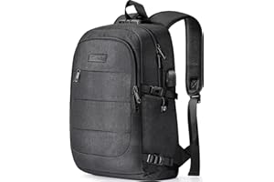 Tzowla Laptop Travel Backpack Mens Womens Water Resistant Anti-Theft Bag with USB Charging Port and Lock 15.6 Inch Computer Business Backpacks for School Work College Gift,Casual Daypack-Black