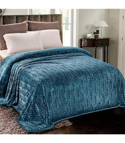 Couverture polaire polyester 240x260 cm TEDDY azur