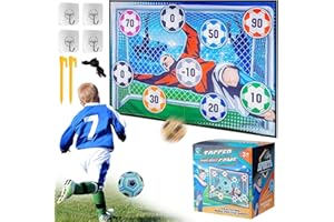 Yizemay Zestaw do gry w piłkę nożną dla dzieci, 3, 4, 5, 6, 7, 8, do ogrodu, wewnątrz i na zewnątrz, miękka flanelowa bramka do piłki nożnej, piłka nożna z piłkami na rzepy, zabawka na urodziny,