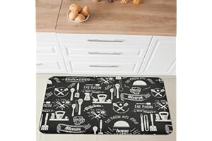 Comart - Tappeto Cucina Malaga - Passatoia 100% PVC - Antimacchia - Antiscivolo - Impermeabile - Tappetino Lavabile in Lavatrice - Corsia Moderna per Cucina e Corridoio - Lavagna Nero - 55x75 cm