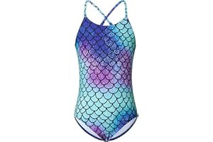 RAISEVERN Girls Swimsuit Funny Cute 3D Round Neck Sleeveless Swimming Wear Beachwear, 3-12 Years
