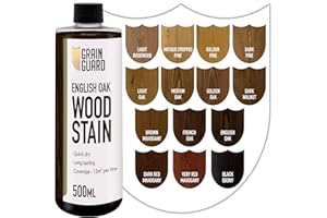 GRAIN GUARD Wood Stain Water Based | English Oak | 500ml | Interior Furniture Stain | Light & Dark Stains | Eco-Friendly & Non-Toxic Wood Dye | Easy Application | Quick Dry & Low Odour