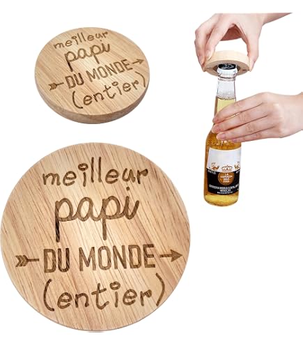 Ouvre-Bouteille Magnétique En Bois Pour Grand-Père - Cadeau Original Fête Des Grands-Pères, Noël Ou Anniversaire